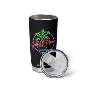 Gulf Of Mexico Forever Tumbler Cup Beach Coconut Palm Tree Neon Light TS11 Print Your Wear