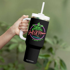 Gulf Of Mexico Forever Tumbler With Handle Beach Coconut Palm Tree Neon Light TS11 Print Your Wear