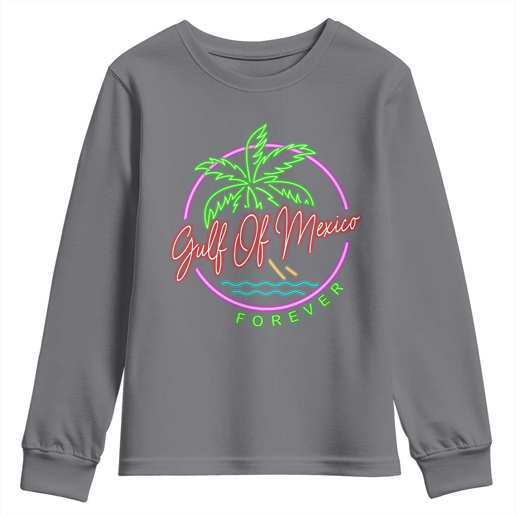 Gulf Of Mexico Forever Youth Sweatshirt Beach Coconut Palm Tree Neon Light TS11 Charcoal Print Your Wear