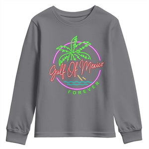 Gulf Of Mexico Forever Youth Sweatshirt Beach Coconut Palm Tree Neon Light TS11 Charcoal Print Your Wear