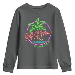 Gulf Of Mexico Forever Youth Sweatshirt Beach Coconut Palm Tree Neon Light TS11 Dark Heather Print Your Wear