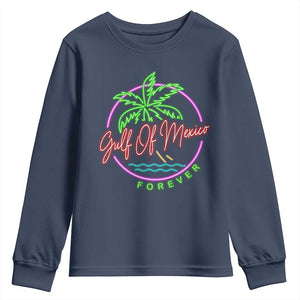 Gulf Of Mexico Forever Youth Sweatshirt Beach Coconut Palm Tree Neon Light TS11 Navy Print Your Wear