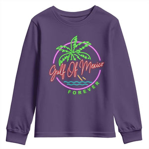 Gulf Of Mexico Forever Youth Sweatshirt Beach Coconut Palm Tree Neon Light TS11 Purple Print Your Wear