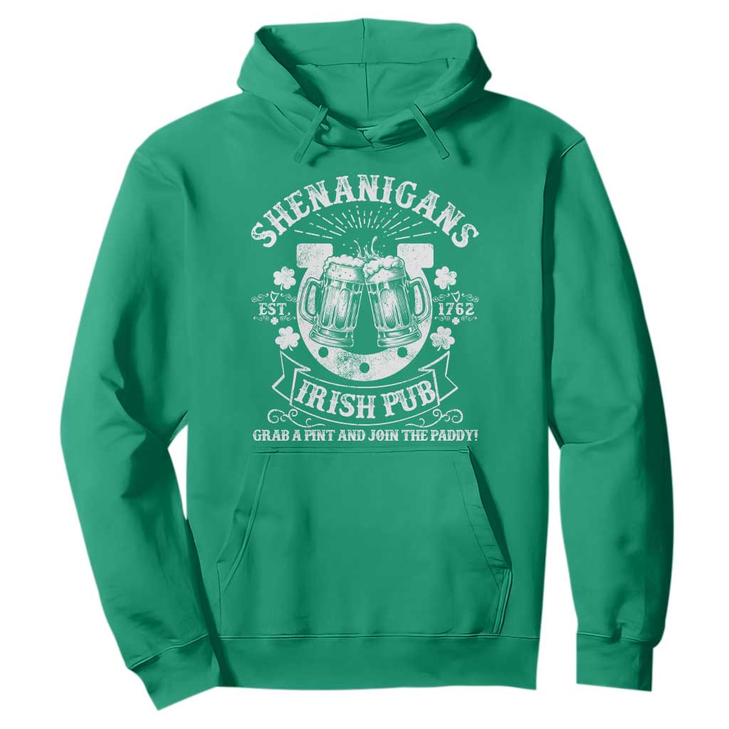 Funny Shenanigans Irish Pub Grab A Pint And Join The Paddy Hoodie Irish Beer TS11 Irish Green Print Your Wear