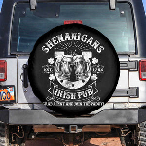 Funny Shenanigans Irish Pub Grab A Pint And Join The Paddy Spare Tire Cover Irish Beer TS11 No hole Black Print Your Wear