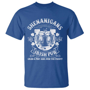 Funny Shenanigans Irish Pub Grab A Pint And Join The Paddy T Shirt Irish Beer TS11 Royal Blue Print Your Wear
