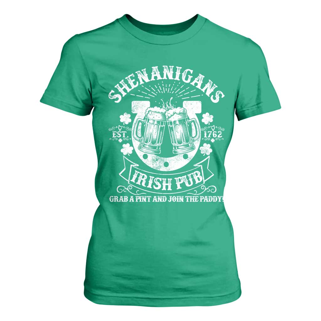 Funny Shenanigans Irish Pub Grab A Pint And Join The Paddy T Shirt For Women Irish Beer TS11 Irish Green Print Your Wear