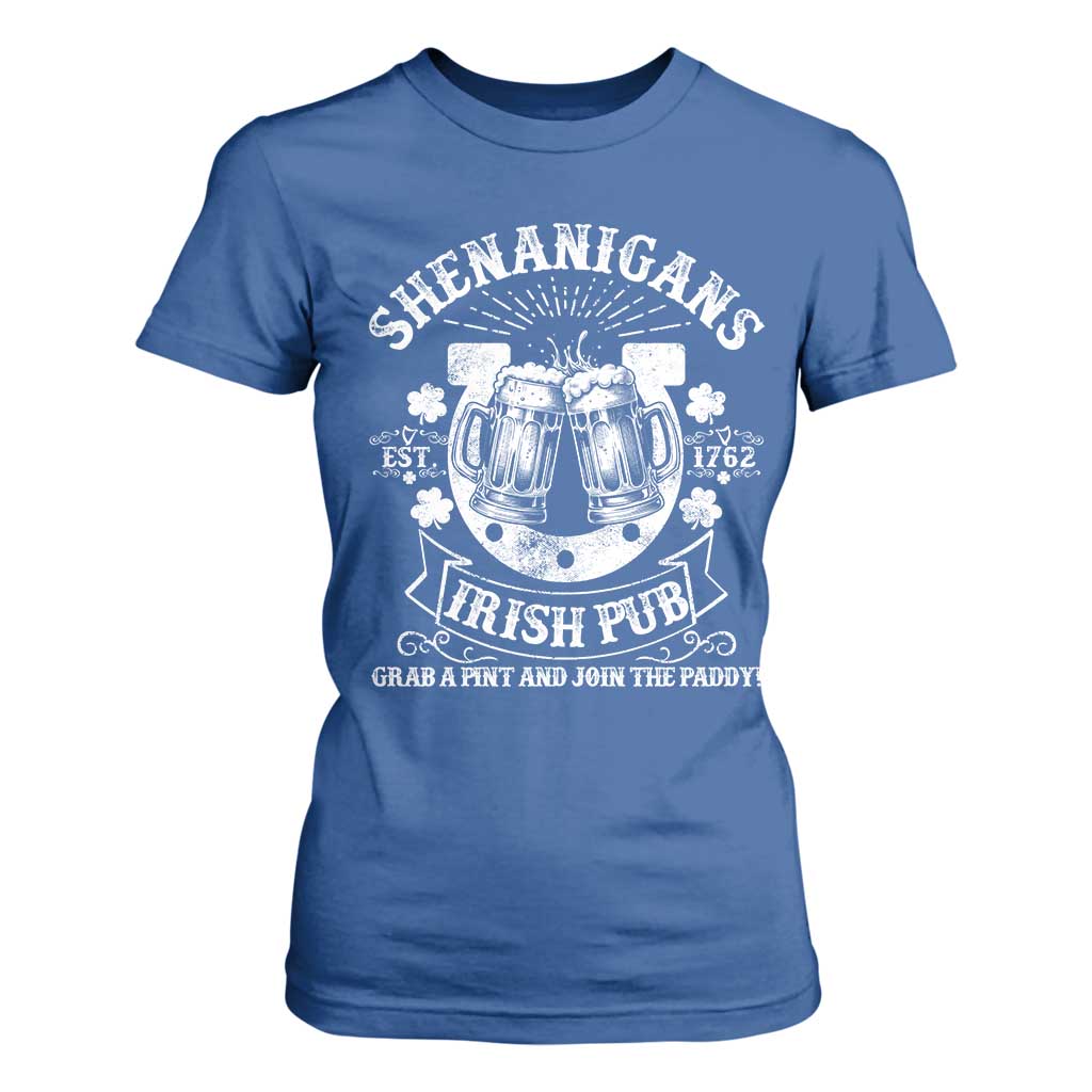 Funny Shenanigans Irish Pub Grab A Pint And Join The Paddy T Shirt For Women Irish Beer TS11 Royal Blue Print Your Wear