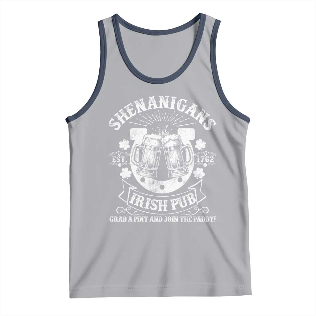 Funny Shenanigans Irish Pub Grab A Pint And Join The Paddy Tank Top Irish Beer TS11 Athletic Heather Navy Print Your Wear