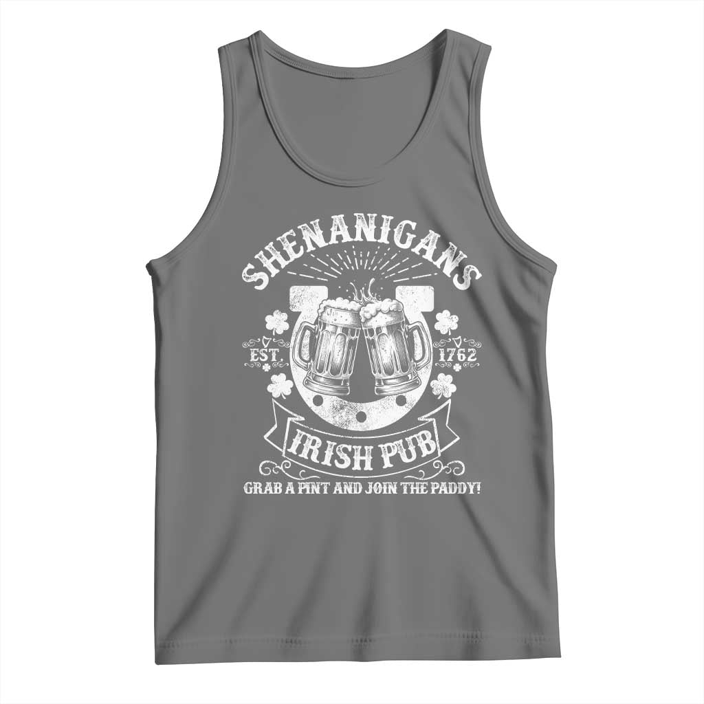 Funny Shenanigans Irish Pub Grab A Pint And Join The Paddy Tank Top Irish Beer TS11 Black Heather Print Your Wear