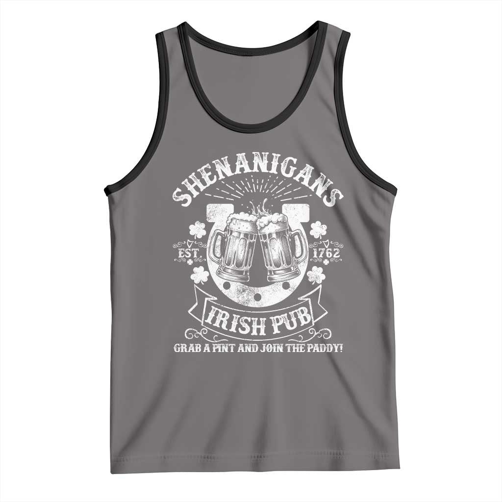 Funny Shenanigans Irish Pub Grab A Pint And Join The Paddy Tank Top Irish Beer TS11 Deep Heather Black Print Your Wear