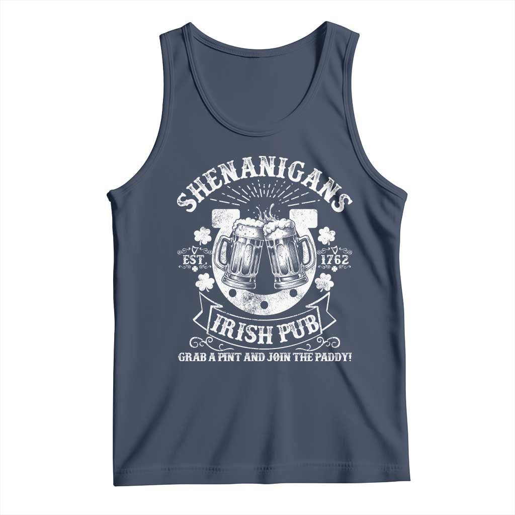 Funny Shenanigans Irish Pub Grab A Pint And Join The Paddy Tank Top Irish Beer TS11 Navy Print Your Wear