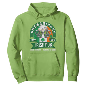 Funny St Patrick's Day Beer Drinking Hoodie Shenanigans Irish Pub Have No Fear Plenty Of Beer TS11 Lime Print Your Wear