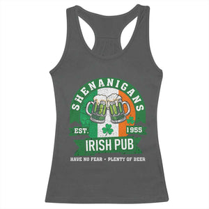 Funny St Patrick's Day Beer Drinking Racerback Tank Top Shenanigans Irish Pub Have No Fear Plenty Of Beer TS11 Dark Heather Print Your Wear