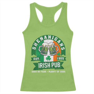 Funny St Patrick's Day Beer Drinking Racerback Tank Top Shenanigans Irish Pub Have No Fear Plenty Of Beer TS11 Lime Print Your Wear
