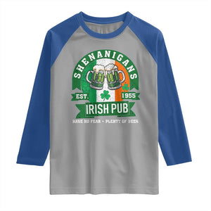 Funny St Patrick's Day Beer Drinking Raglan Shirt Shenanigans Irish Pub Have No Fear Plenty Of Beer TS11 Sport Gray Royal Print Your Wear