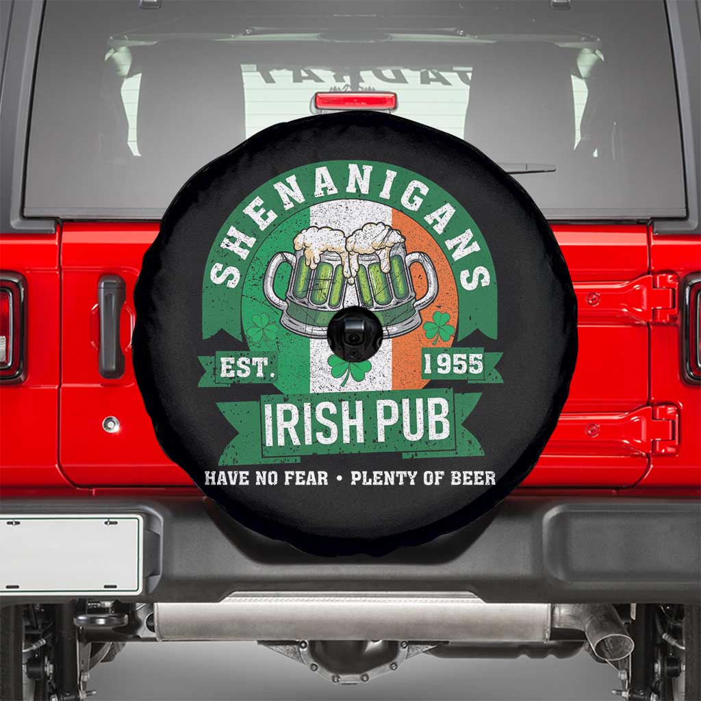 Funny St Patrick's Day Beer Drinking Spare Tire Cover Shenanigans Irish Pub Have No Fear Plenty Of Beer TS11 Black Print Your Wear