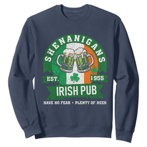 Funny St Patrick's Day Beer Drinking Sweatshirt Shenanigans Irish Pub Have No Fear Plenty Of Beer TS11 Navy Print Your Wear