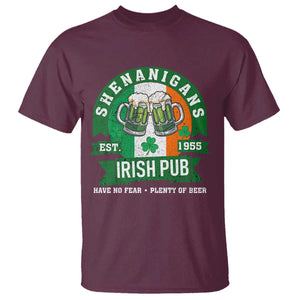 Funny St Patrick's Day Beer Drinking T Shirt Shenanigans Irish Pub Have No Fear Plenty Of Beer TS11 Maroon Print Your Wear
