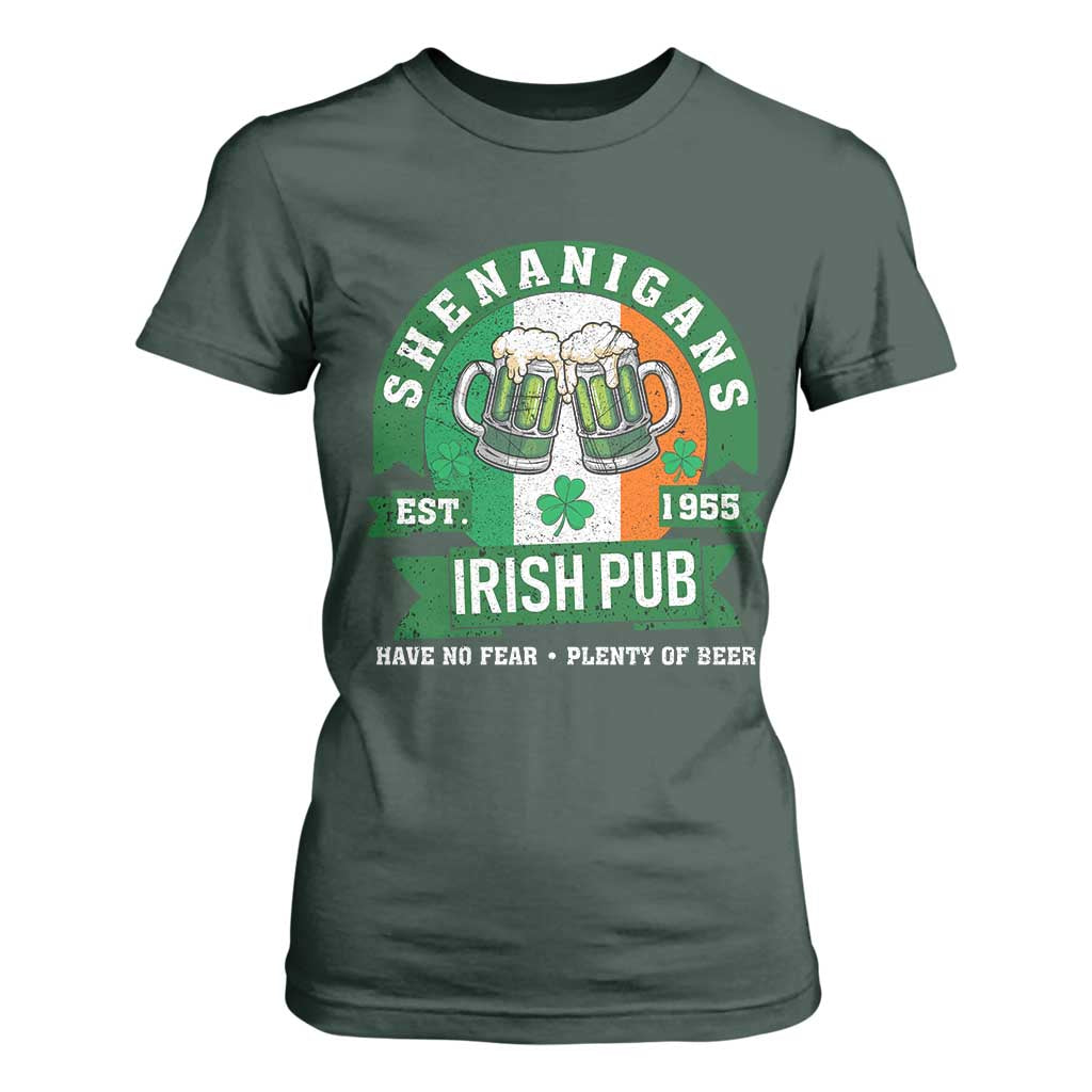Funny St Patrick's Day Beer Drinking T Shirt For Women Shenanigans Irish Pub Have No Fear Plenty Of Beer TS11 Dark Forest Green Print Your Wear