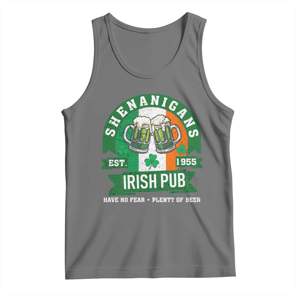 Funny St Patrick's Day Beer Drinking Tank Top Shenanigans Irish Pub Have No Fear Plenty Of Beer TS11 Black Heather Print Your Wear