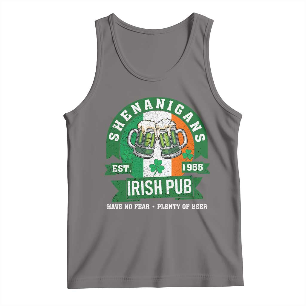 Funny St Patrick's Day Beer Drinking Tank Top Shenanigans Irish Pub Have No Fear Plenty Of Beer TS11 Deep Heather Print Your Wear