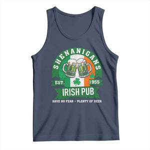 Funny St Patrick's Day Beer Drinking Tank Top Shenanigans Irish Pub Have No Fear Plenty Of Beer TS11 Navy Print Your Wear