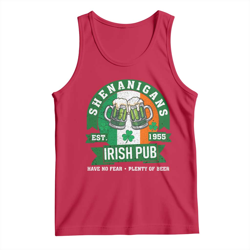 Funny St Patrick's Day Beer Drinking Tank Top Shenanigans Irish Pub Have No Fear Plenty Of Beer TS11 Red Print Your Wear