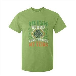 Funny Irish Blood Runs Through My Veins T Shirt For Kid Irish Pride Shamrock TS11 Lime Print Your Wear