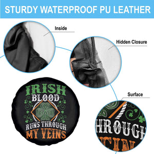 Funny Irish Blood Runs Through My Veins Spare Tire Cover Irish Pride Shamrock TS11 Print Your Wear