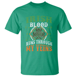 Funny Irish Blood Runs Through My Veins T Shirt Irish Pride Shamrock TS11 Irish Green Print Your Wear