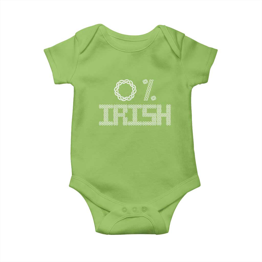 Funny St Patrick's Day 0% Irish Baby Onesie Celtic Knot TS11 Lime Print Your Wear