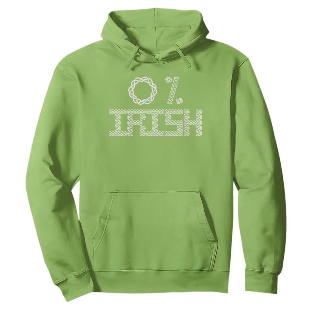 Funny St Patrick's Day 0% Irish Hoodie Celtic Knot TS11 Lime Print Your Wear