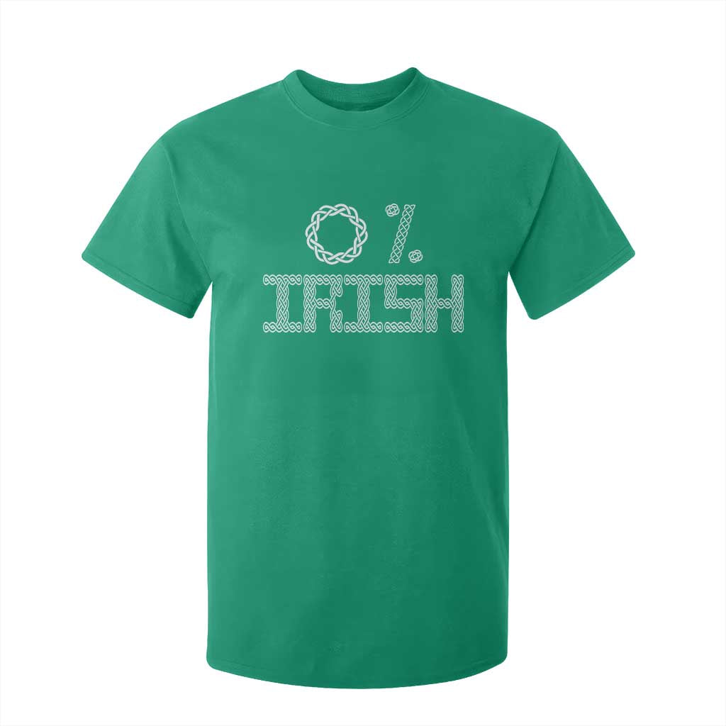 Funny St Patrick's Day 0% Irish T Shirt For Kid Celtic Knot TS11 Irish Green Print Your Wear