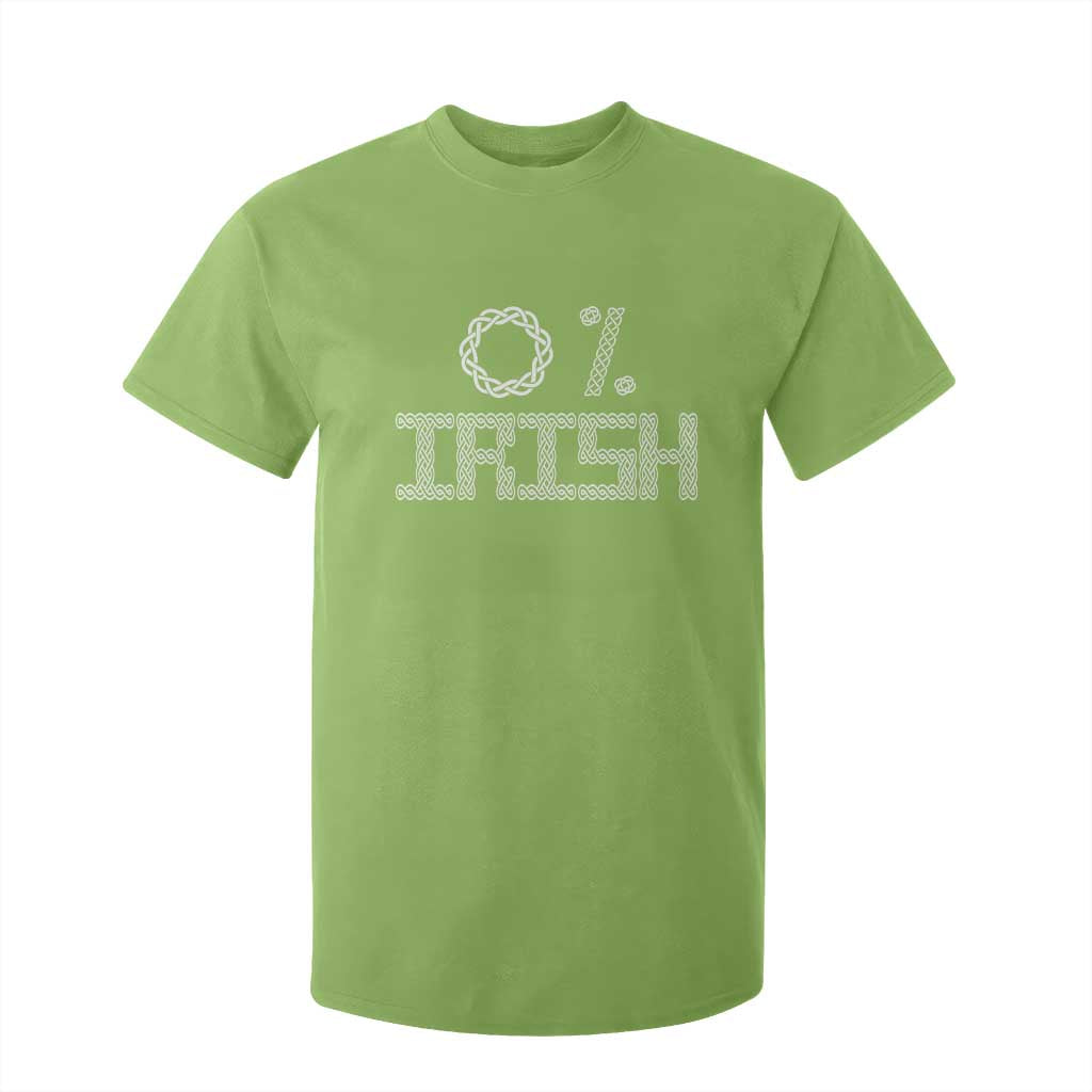 Funny St Patrick's Day 0% Irish T Shirt For Kid Celtic Knot TS11 Lime Print Your Wear