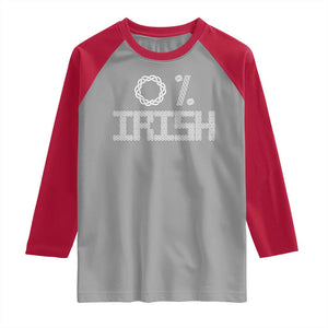Funny St Patrick's Day 0% Irish Raglan Shirt Celtic Knot TS11 Sport Gray Red Print Your Wear