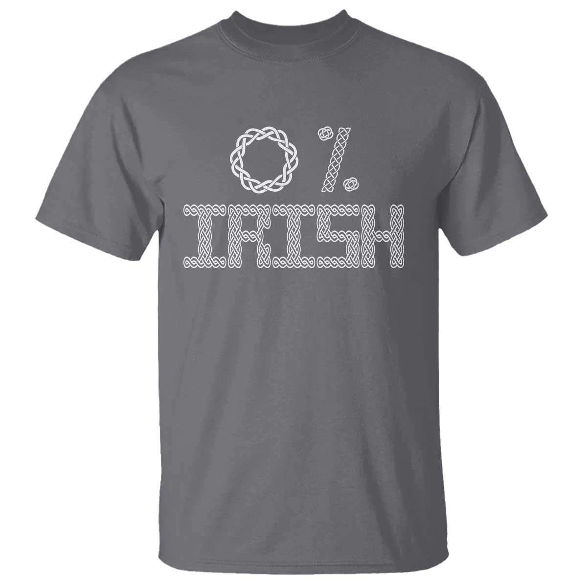 Funny St Patrick's Day 0% Irish T Shirt Celtic Knot TS11 Charcoal Print Your Wear