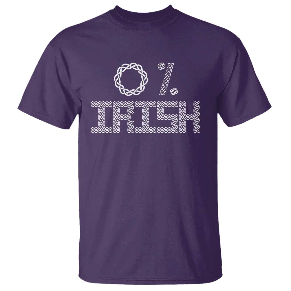 Funny St Patrick's Day 0% Irish T Shirt Celtic Knot TS11 Purple Print Your Wear