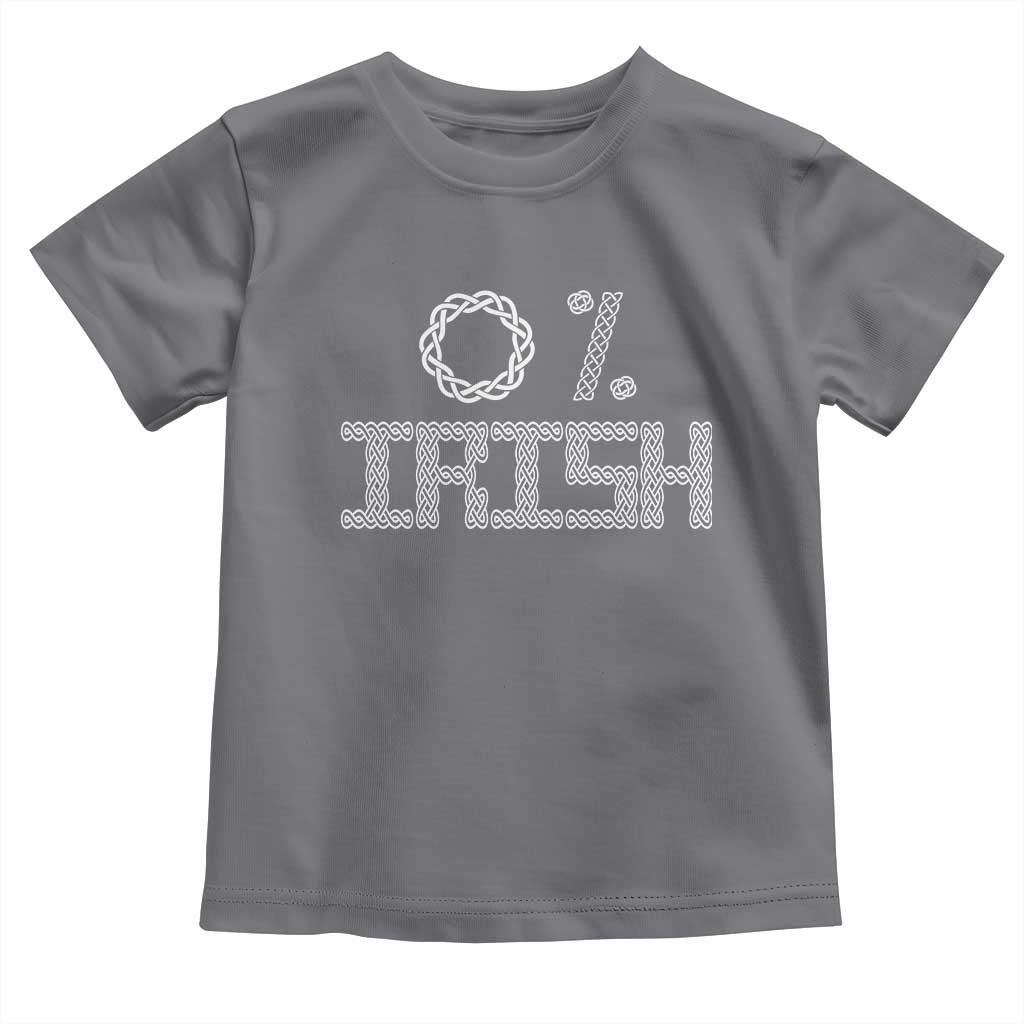Funny St Patrick's Day 0% Irish Toddler T Shirt Celtic Knot TS11 Charcoal Print Your Wear