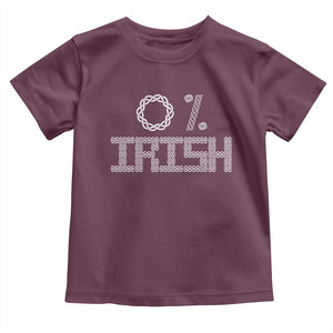 Funny St Patrick's Day 0% Irish Toddler T Shirt Celtic Knot TS11 Maroon Print Your Wear