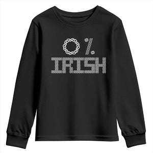 Funny St Patrick's Day 0% Irish Youth Sweatshirt Celtic Knot TS11 Black Print Your Wear