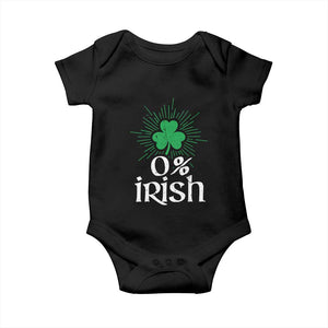 Funny 0% Irish St Patrick's Day Baby Onesie Vintage Shamrock TS11 Black Print Your Wear