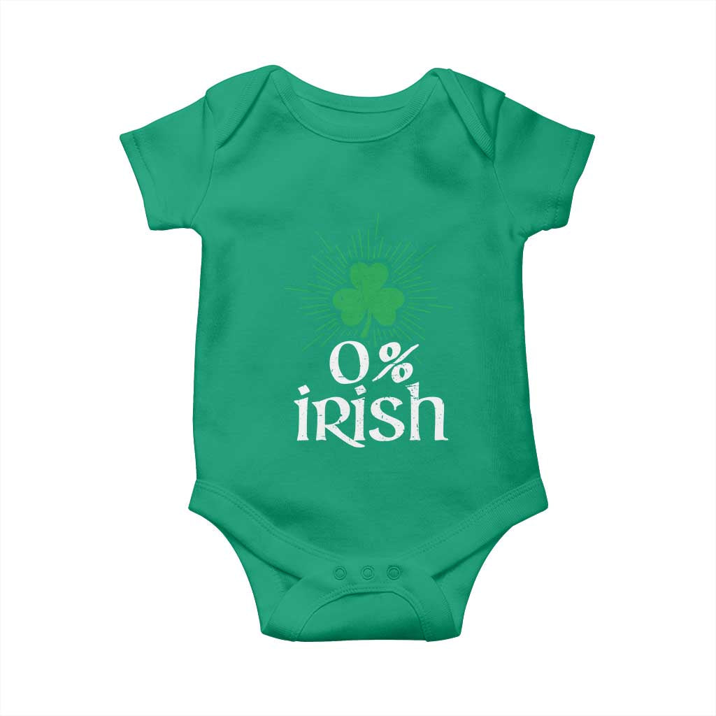 Funny 0% Irish St Patrick's Day Baby Onesie Vintage Shamrock TS11 Irish Green Print Your Wear