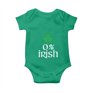 Funny 0% Irish St Patrick's Day Baby Onesie Vintage Shamrock TS11 Irish Green Print Your Wear