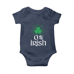 Funny 0% Irish St Patrick's Day Baby Onesie Vintage Shamrock TS11 Navy Print Your Wear