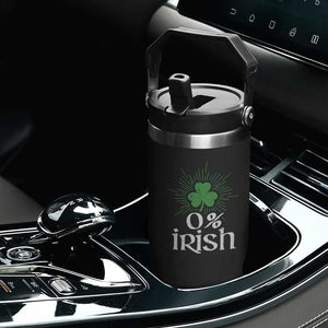 Funny 0% Irish St Patrick's Day Flip Straw Tumbler Vintage Shamrock TS11 Print Your Wear