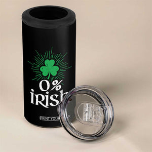 Funny 0% Irish St Patrick's Day 4 in 1 Can Cooler Tumbler Vintage Shamrock TS11 Print Your Wear