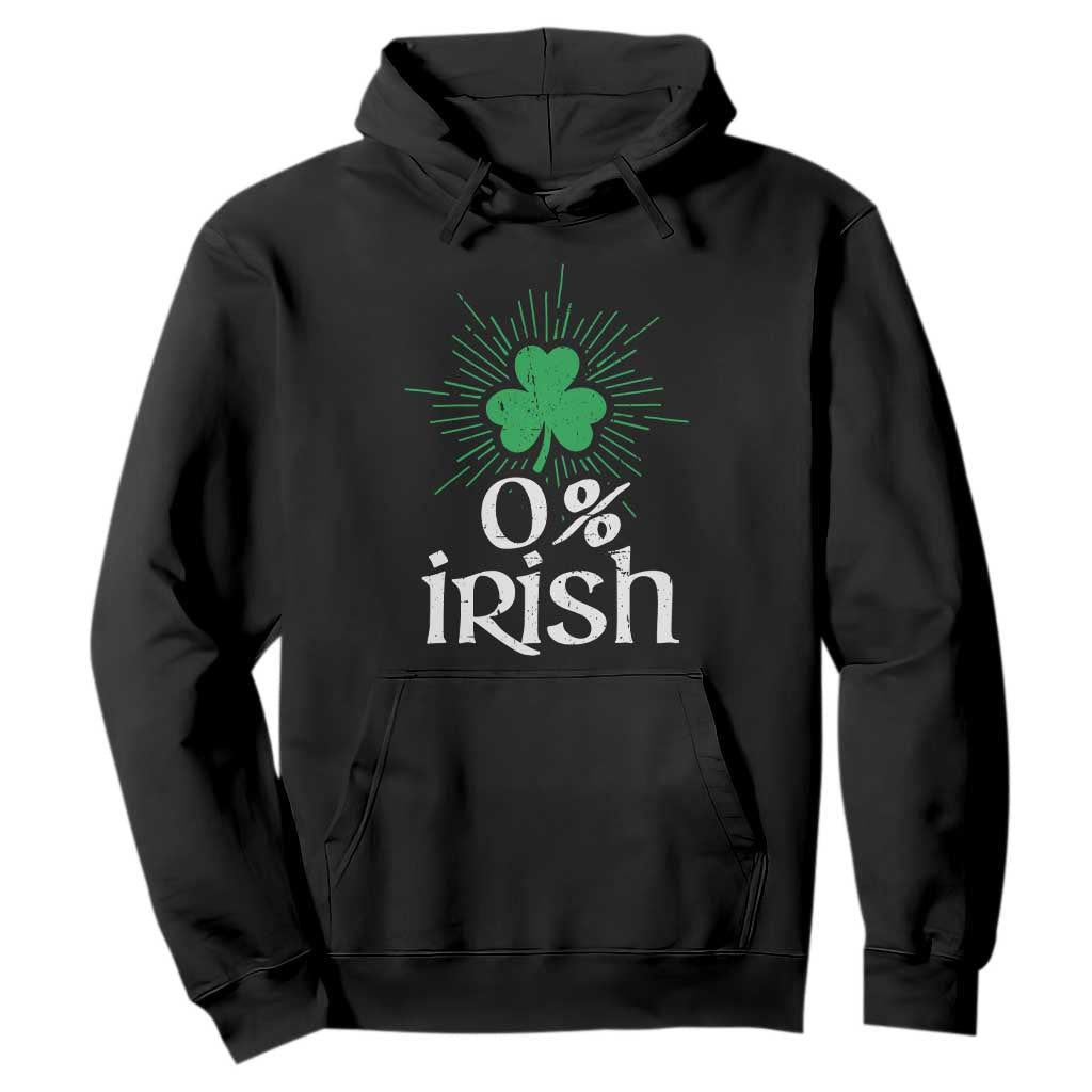 Funny 0% Irish St Patrick's Day Hoodie Vintage Shamrock TS11 Black Print Your Wear
