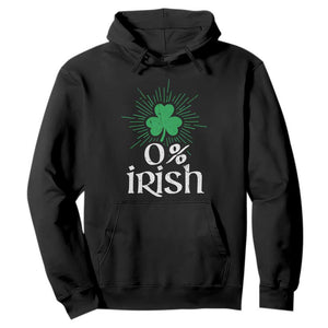 Funny 0% Irish St Patrick's Day Hoodie Vintage Shamrock TS11 Black Print Your Wear