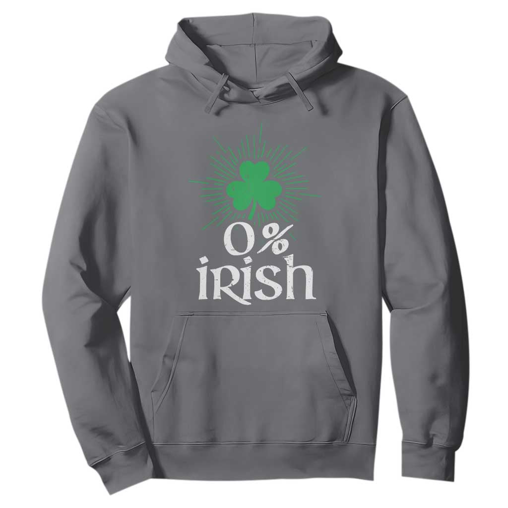 Funny 0% Irish St Patrick's Day Hoodie Vintage Shamrock TS11 Charcoal Print Your Wear